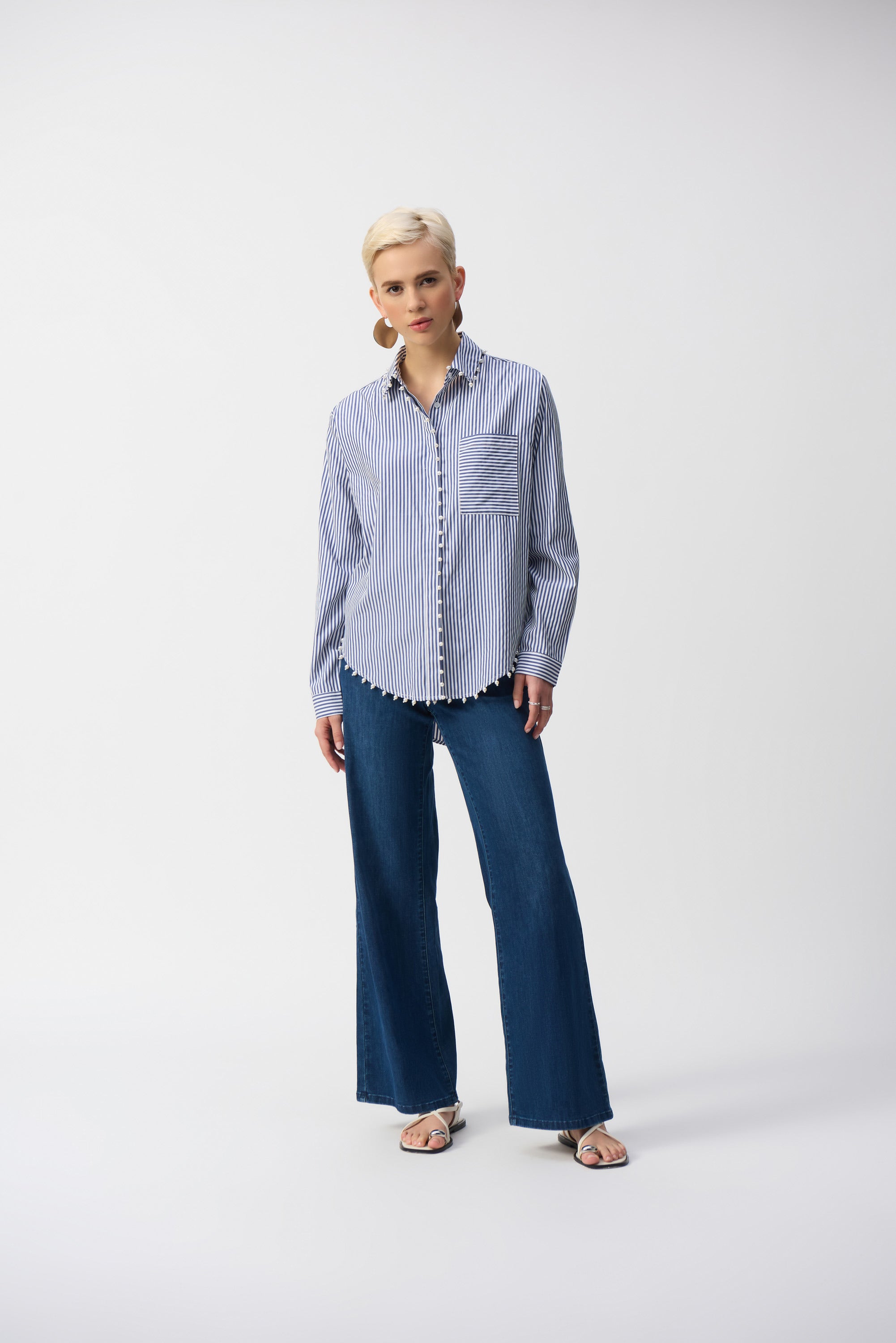 Joseph Ribkoff Striped Stretch Cotton Shirt 251942