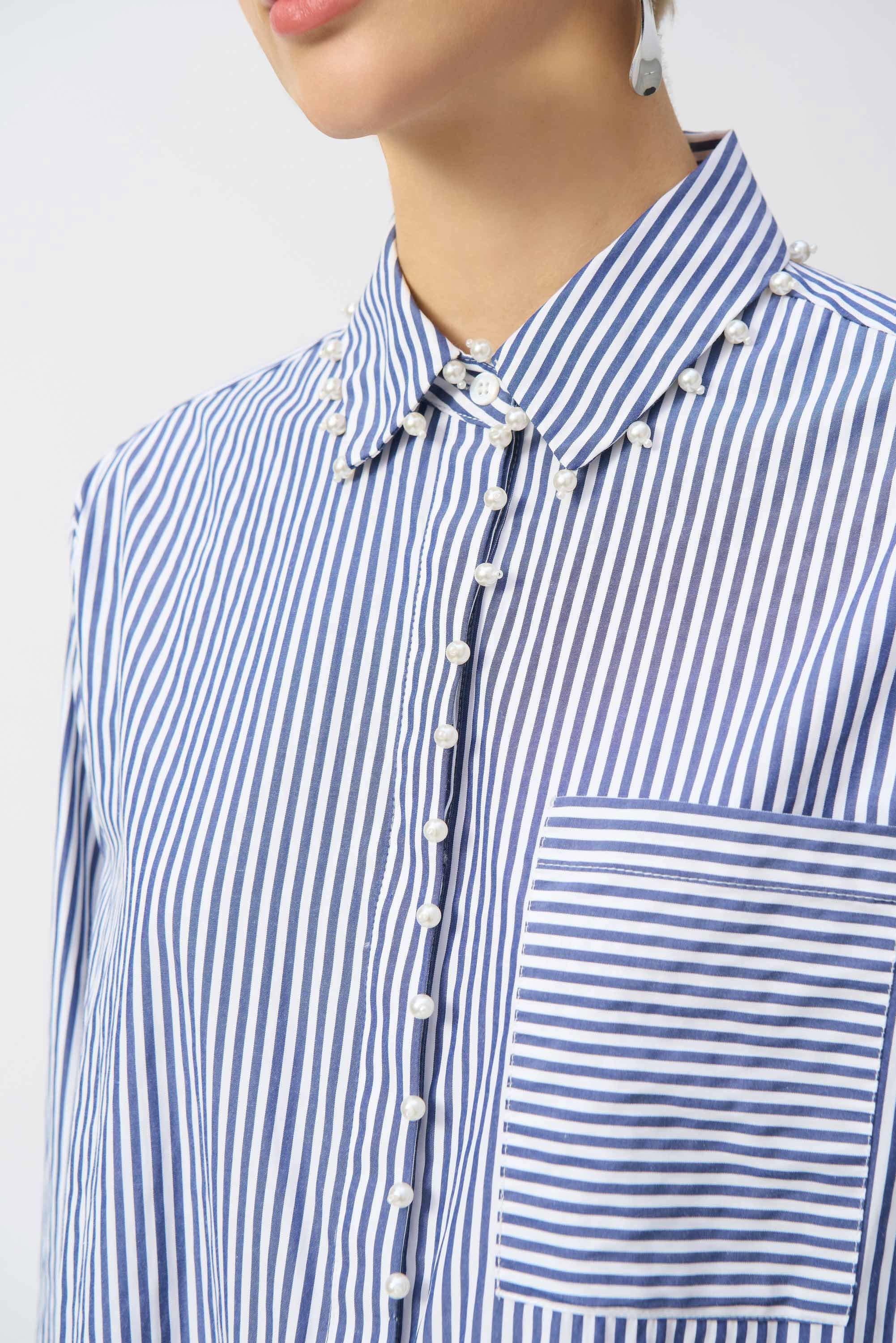 Joseph Ribkoff Striped Stretch Cotton Shirt 251942
