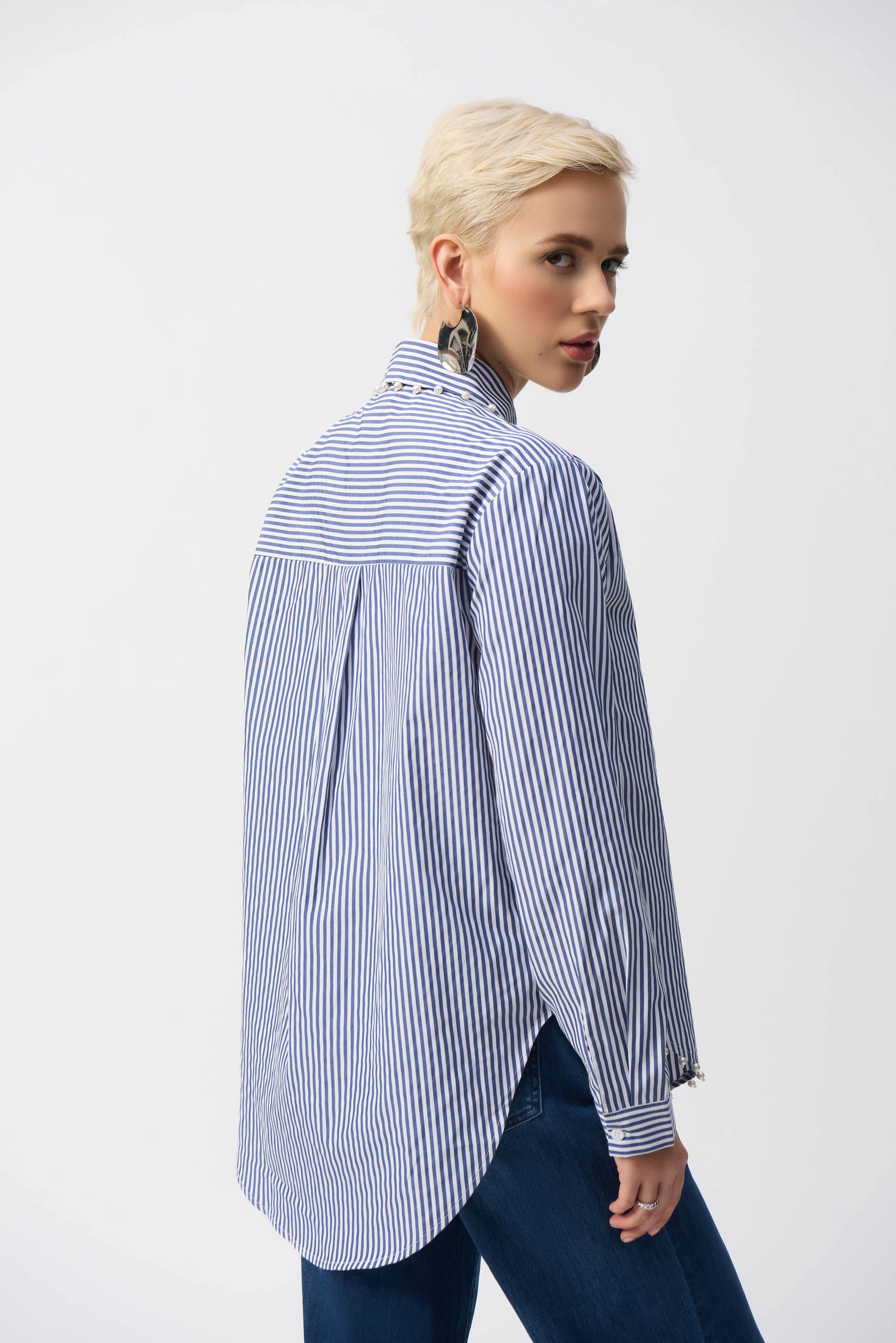 Joseph Ribkoff Striped Stretch Cotton Shirt 251942
