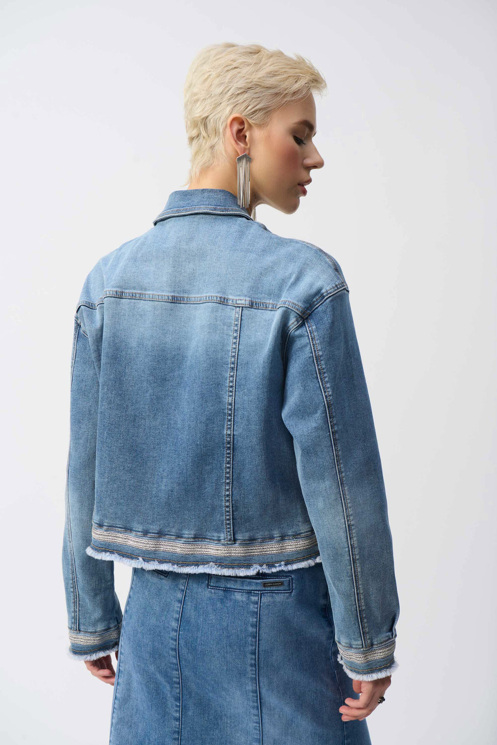 Joseph Ribkoff Stretch Denim Jacket with Embroidery 251953