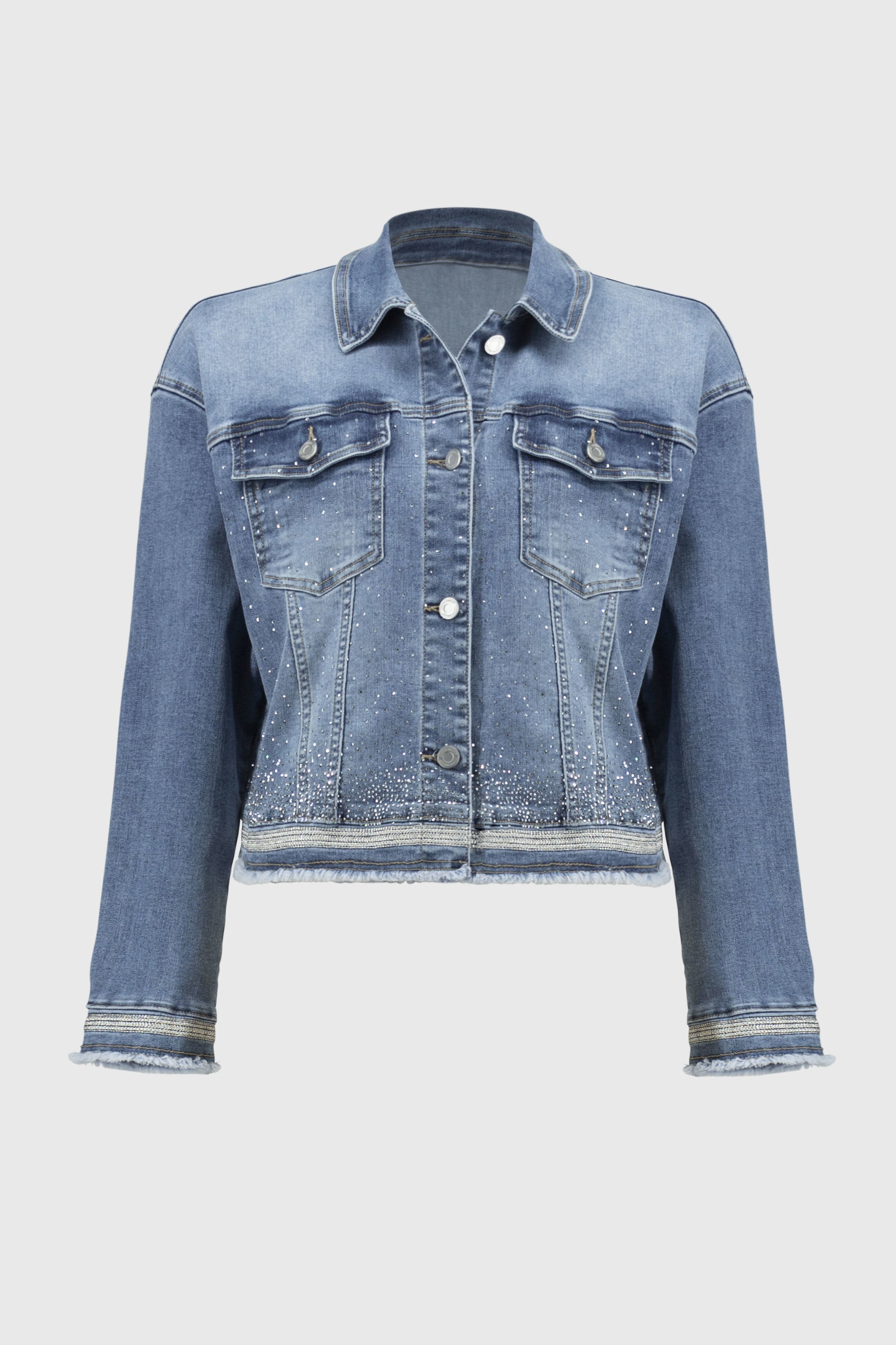 Joseph Ribkoff Stretch Denim Jacket with Embroidery 251953