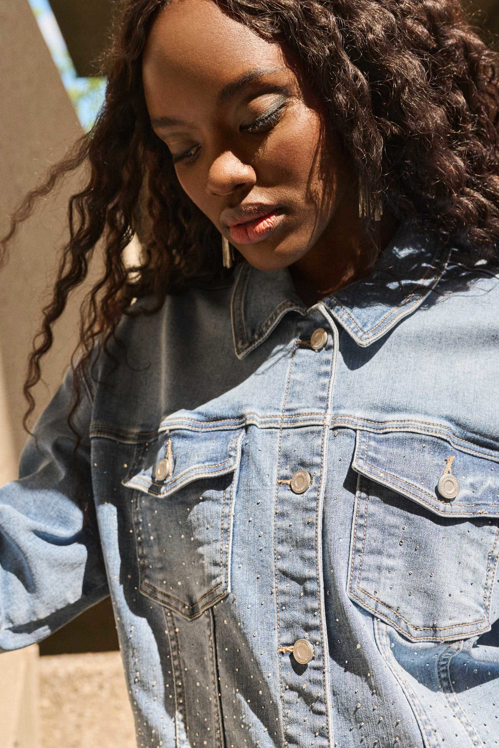 Joseph Ribkoff Stretch Denim Jacket with Embroidery 251953