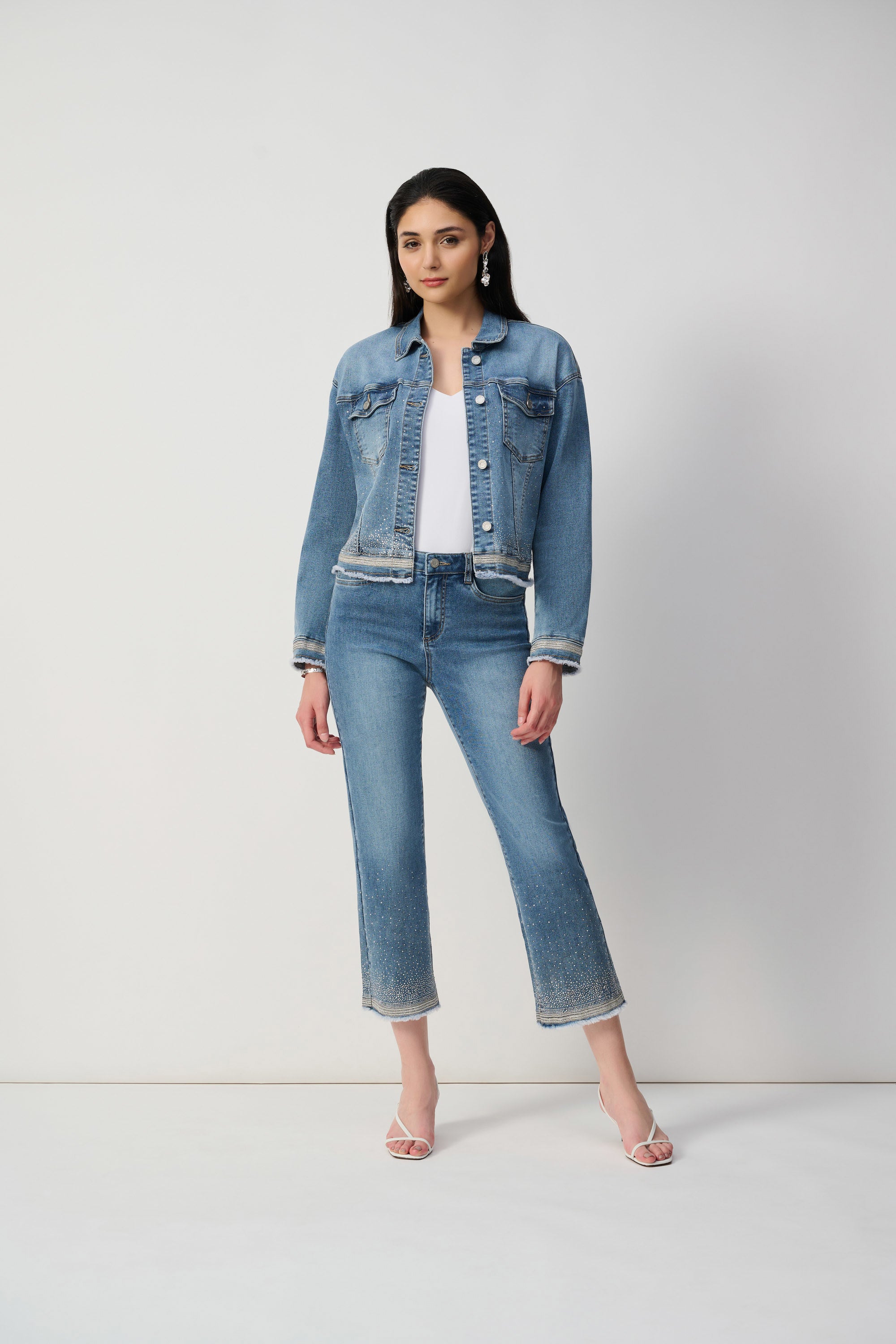 Joseph Ribkoff Straight Fit Crop Stretch Jeans 251956