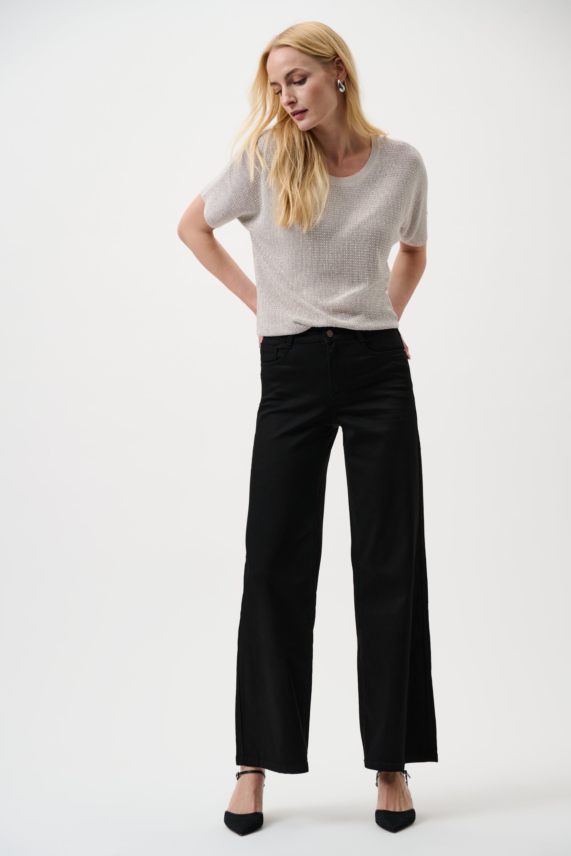 Joseph Ribkoff Goldie | Classic Wide-Leg Stretch Jeans 251968BCO