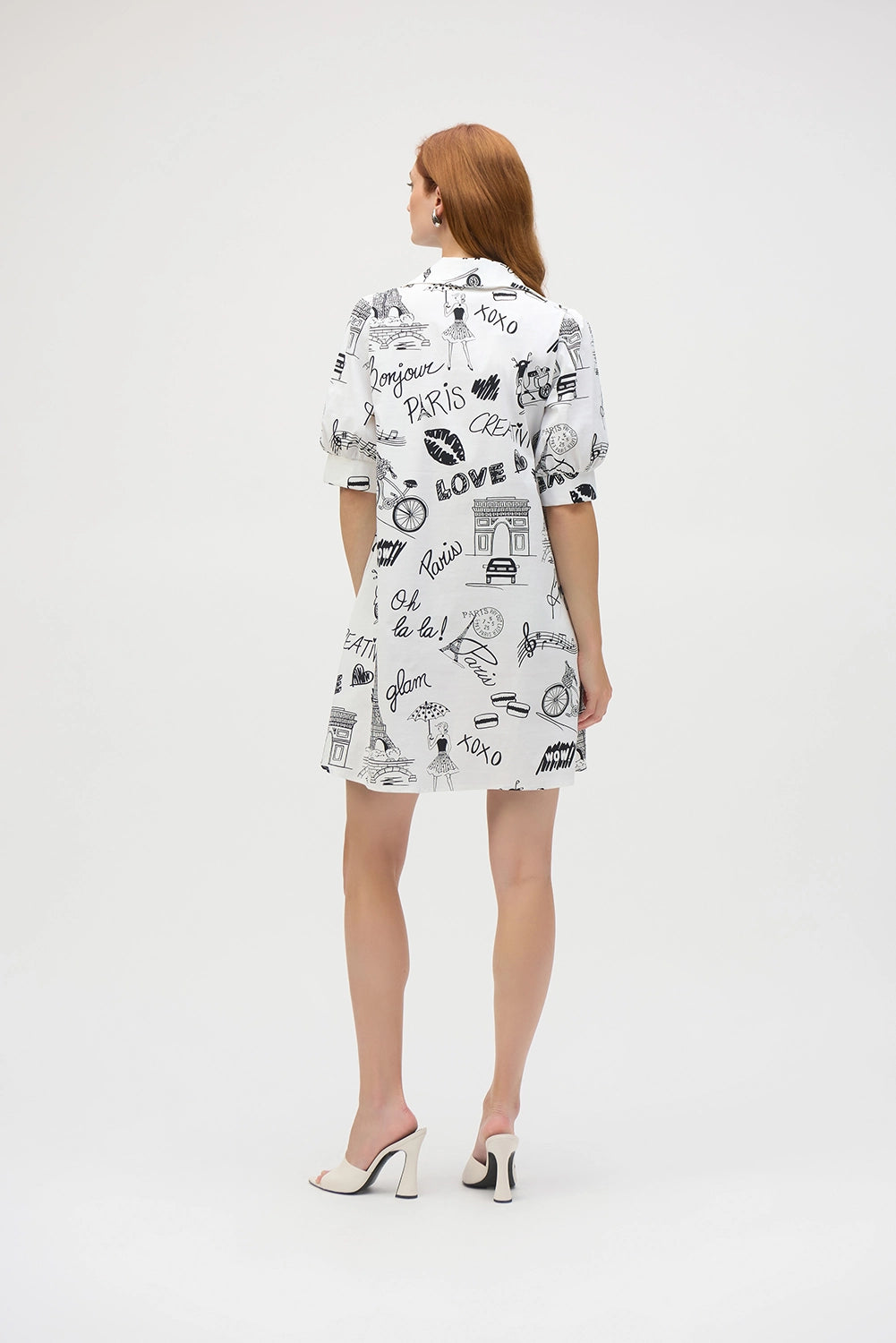 Joseph Ribkoff Poplin Conversational Print A-Line Dress 252019