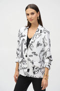Joseph Ribkoff Silky Knit Conversational Print Straight Blazer 252042