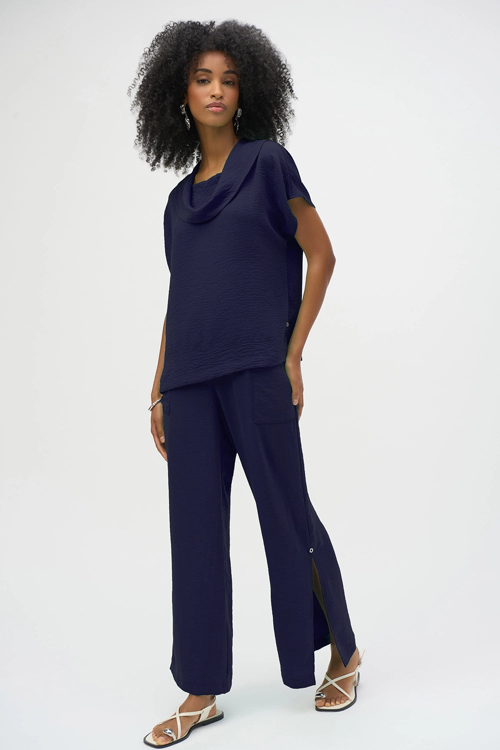 Joseph Ribkoff Gauze Cowl Neck Straight Top 252055