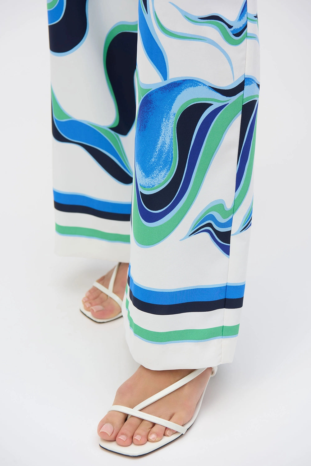 Joseph Ribkoff Woven Abstract Print Wide-Leg Pants 252084