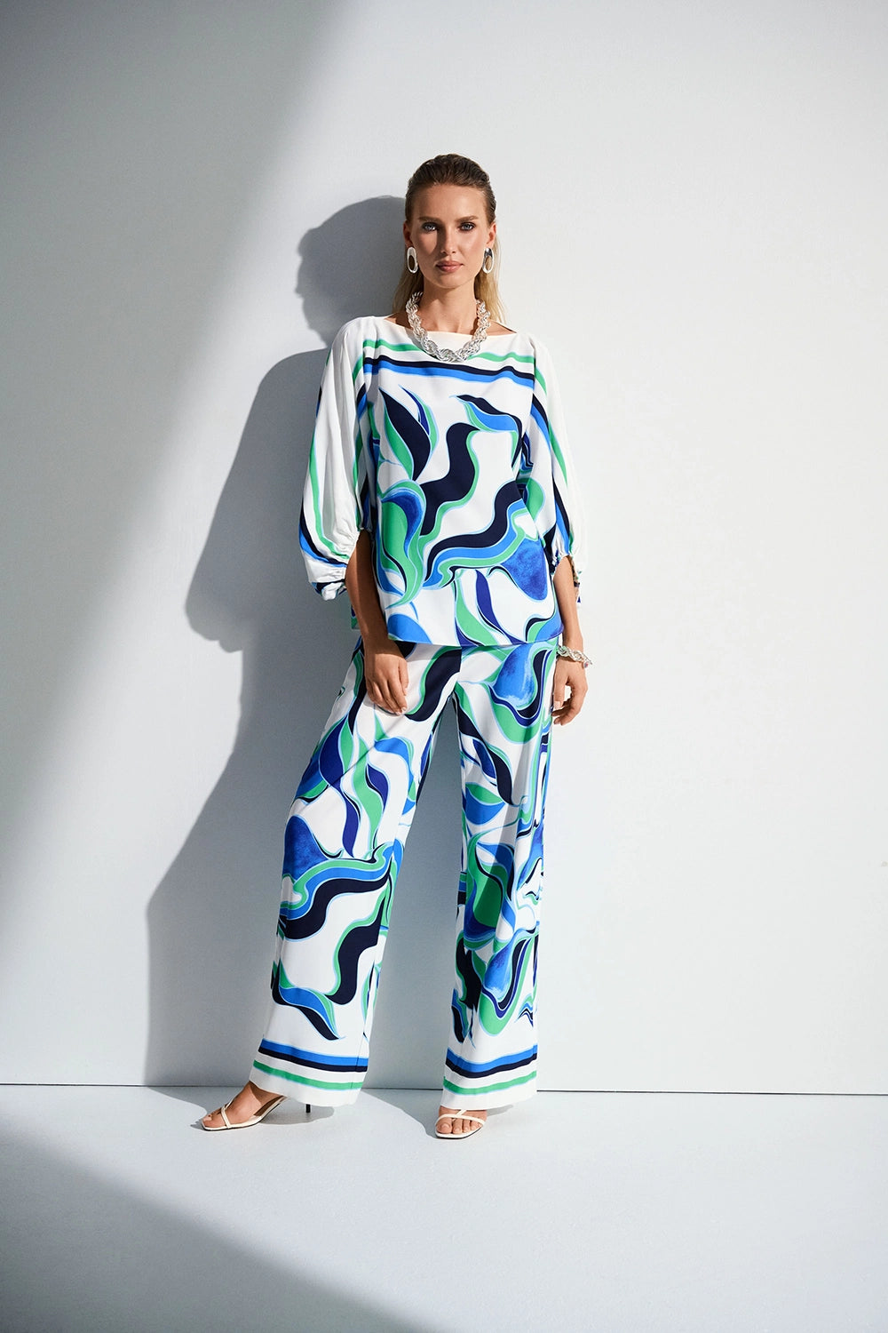 Joseph Ribkoff Woven Abstract Print Boxy Top 252085