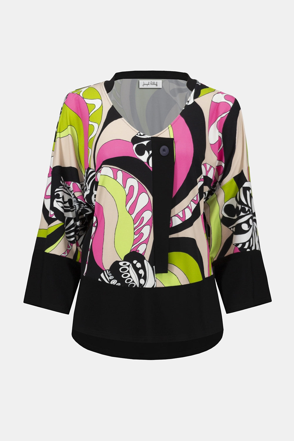 Joseph Ribkoff Silky Knit Retro Print Tunic 252106