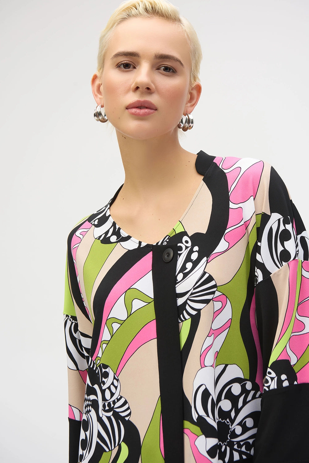 Joseph Ribkoff Silky Knit Retro Print Tunic 252106