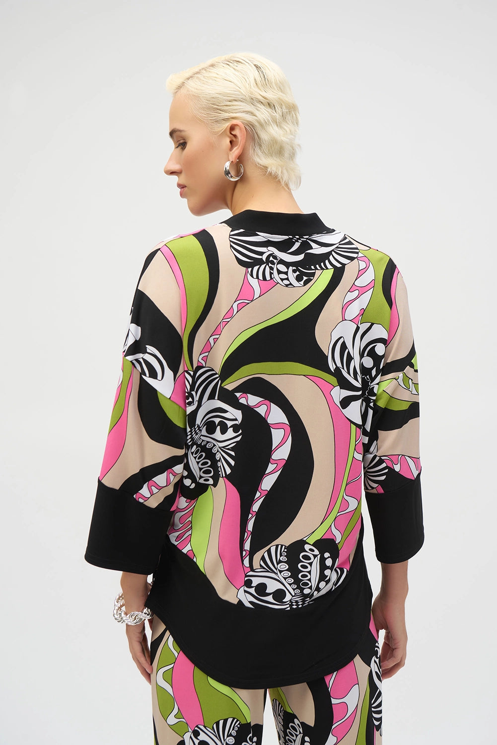 Joseph Ribkoff Silky Knit Retro Print Tunic 252106