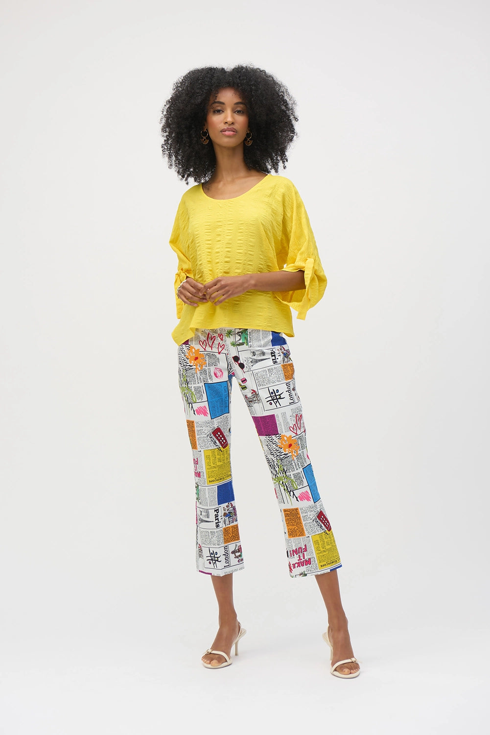 Joseph Ribkoff Textured Woven Boxy Top 252129
