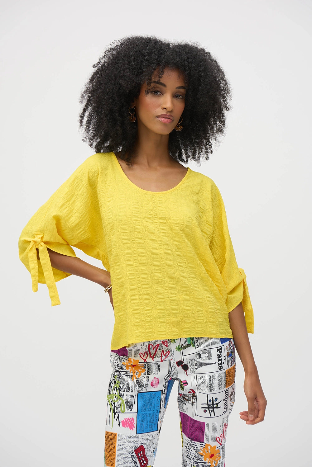 Joseph Ribkoff Textured Woven Boxy Top 252129