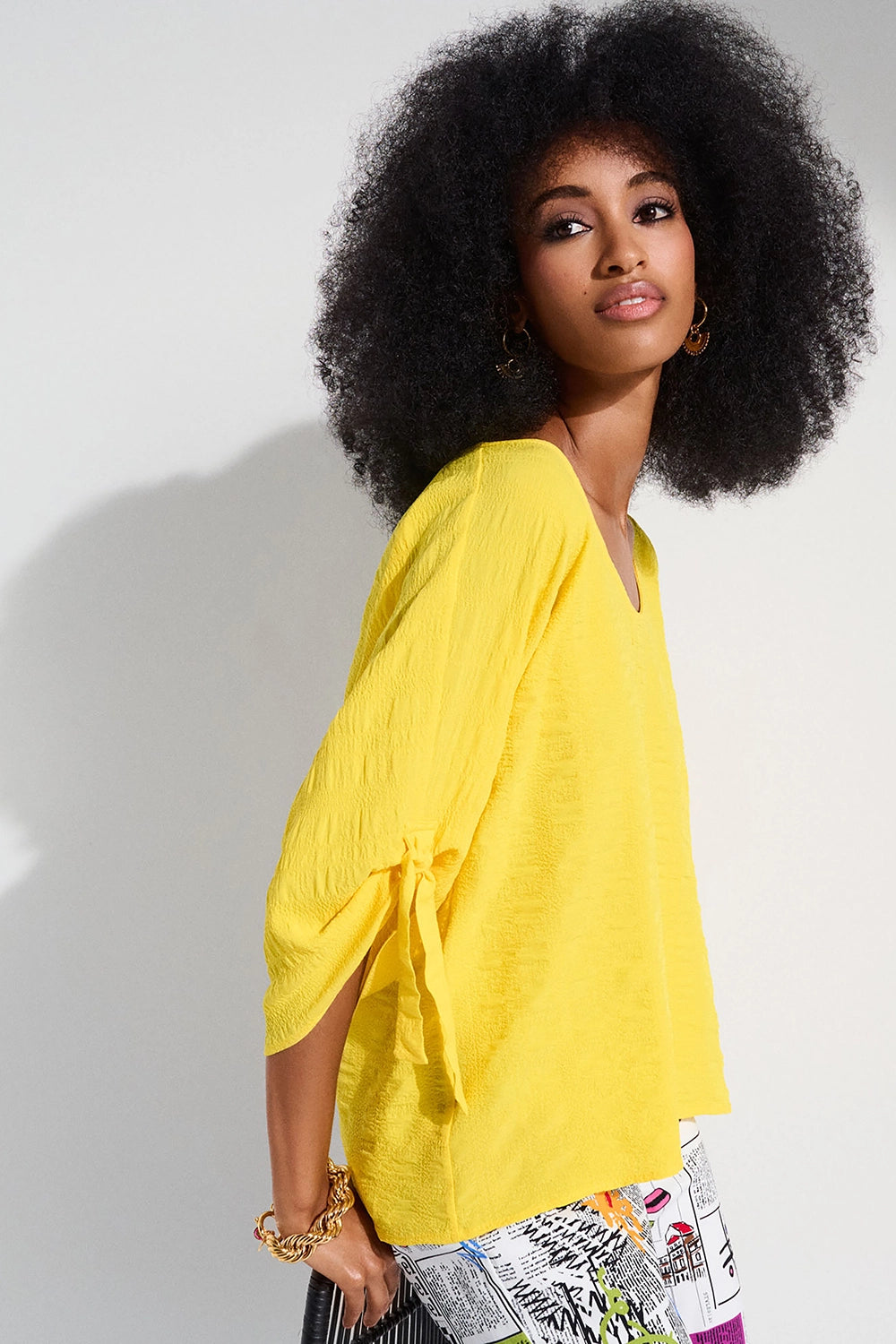Joseph Ribkoff Textured Woven Boxy Top 252129