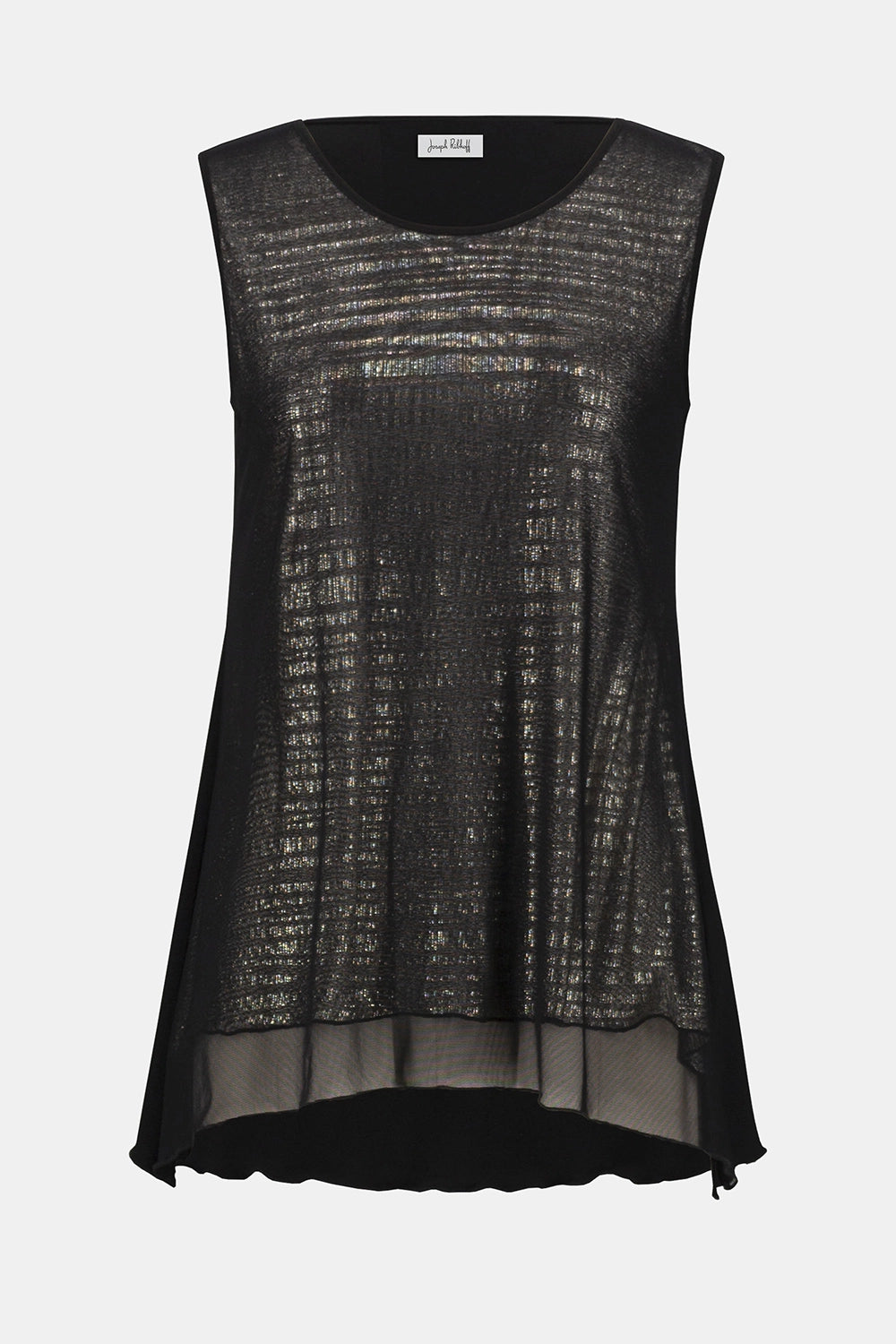 Joseph Ribkoff Mesh and Foiled Knit Flared Tunic 252133
