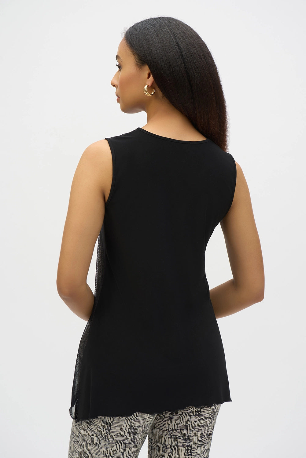 Joseph Ribkoff Mesh and Foiled Knit Flared Tunic 252133