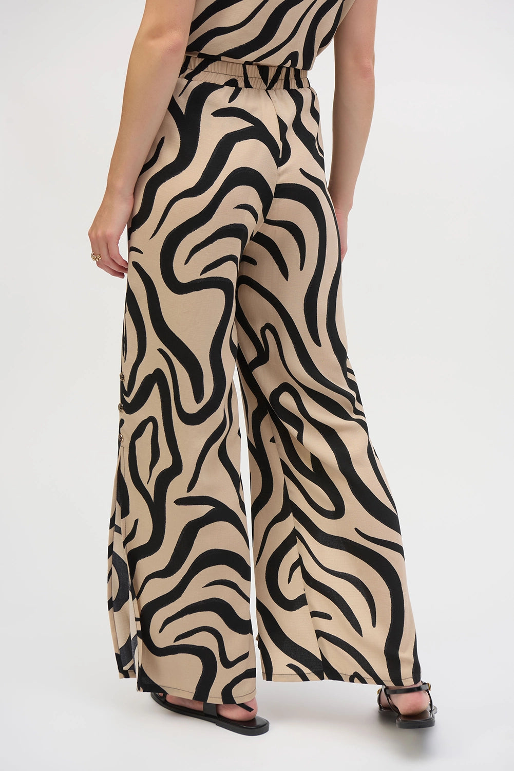 Joseph Ribkoff Gauze Abstract Print Wide Leg Pants 252178