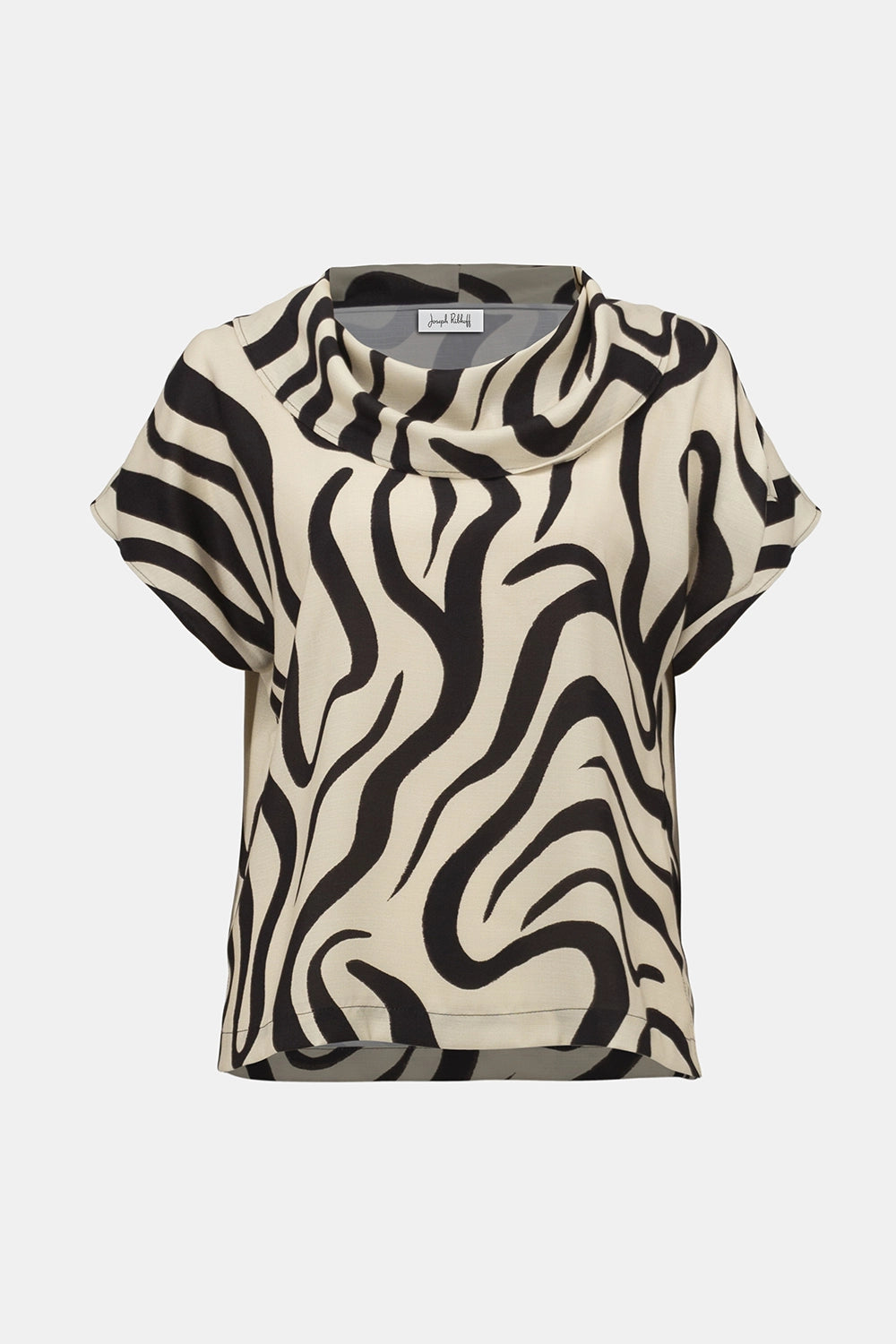 Joseph Ribkoff Gauze Abstract Print Cowl Neck Top 252212