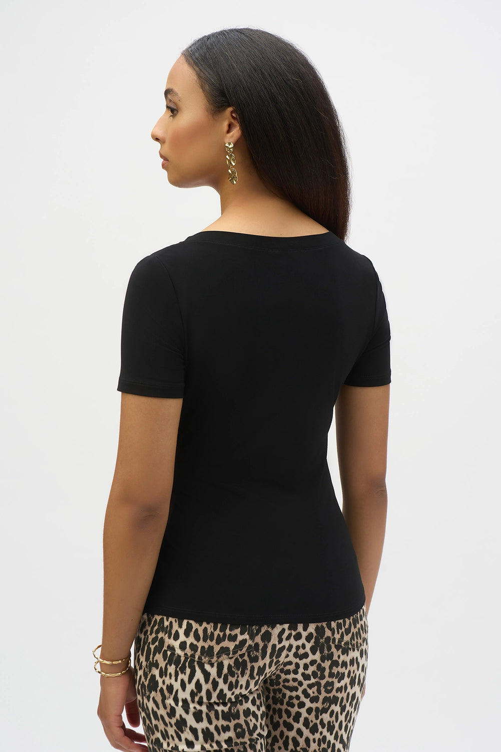 Joseph Ribkoff Silky Knit Fitted Top With Buckle Detail 252230