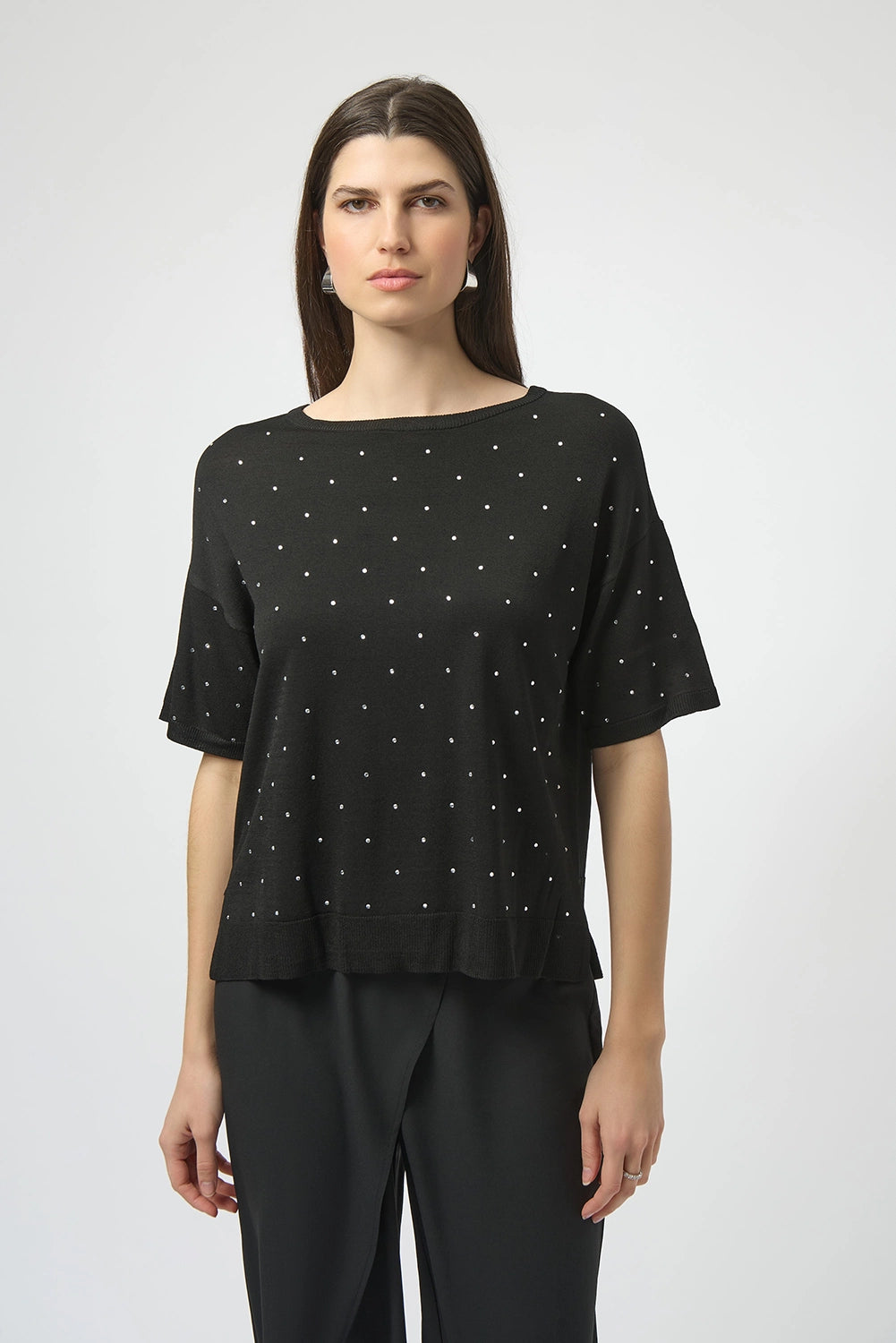 Joseph Ribkoff Sweater Knit Elbow Sleeve Pullover 252906