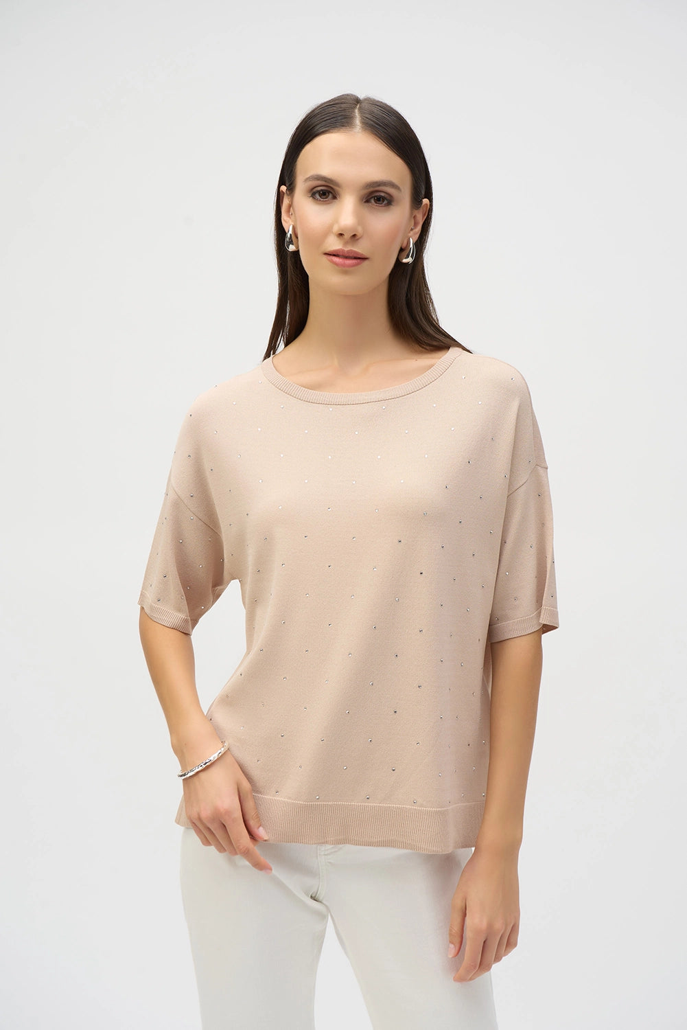 Joseph Ribkoff Sweater Knit Elbow Sleeve Pullover 252906