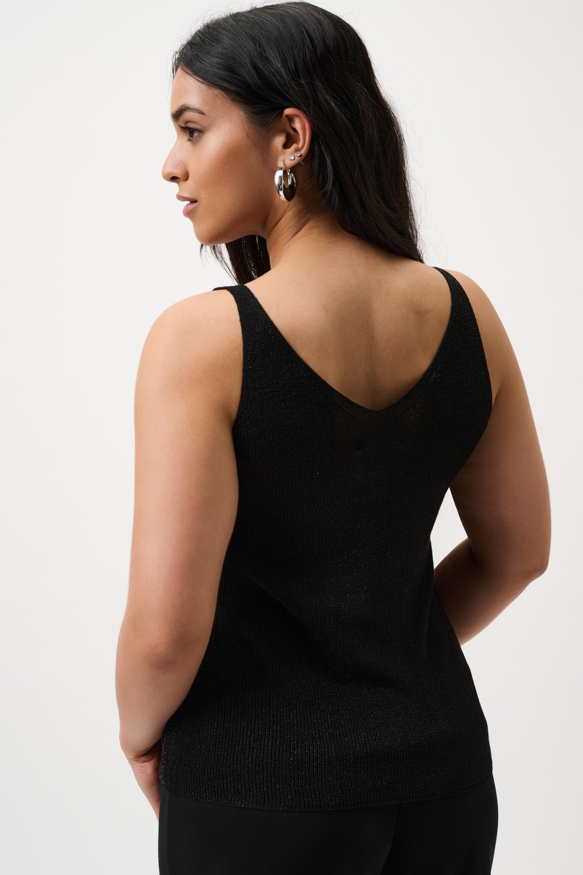 Joseph Ribkoff Metallic Knitted Camisole with Rhinestones 252915CO