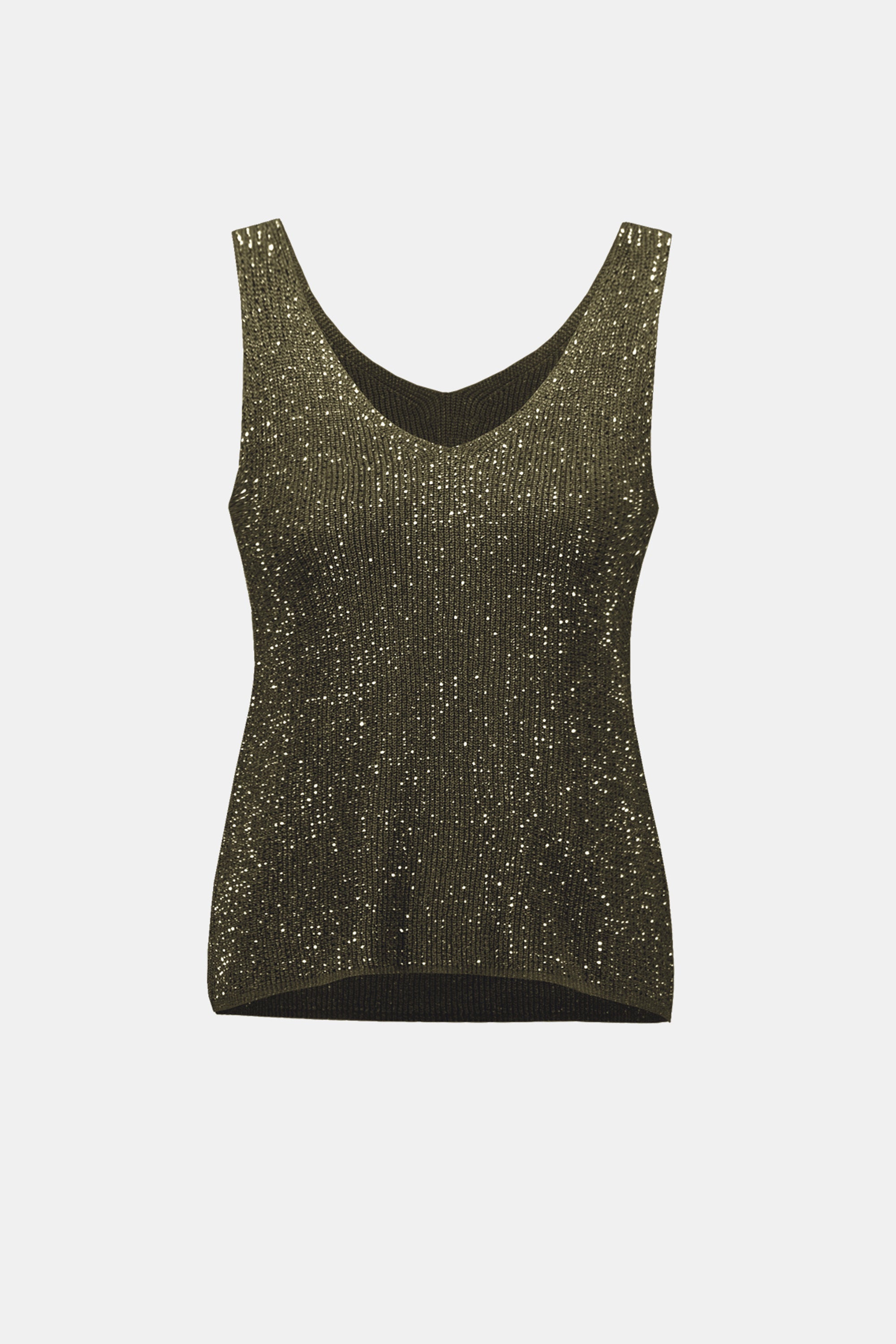 Joseph Ribkoff Metallic Knitted Camisole with Rhinestones 252915F26