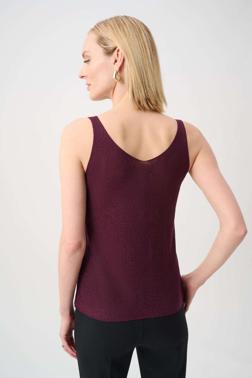 Joseph Ribkoff Metallic Knitted Camisole with Rhinestones 252915F26