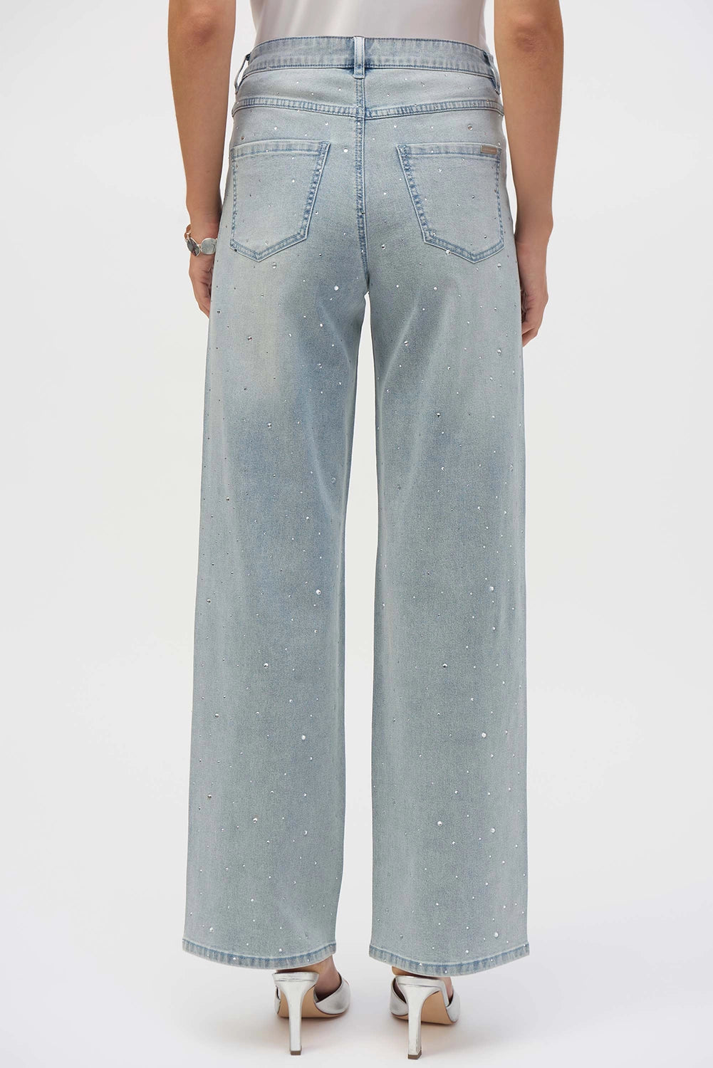 Joseph Ribkoff Classic Wide Leg Stretch Jeans with Crystals 252916