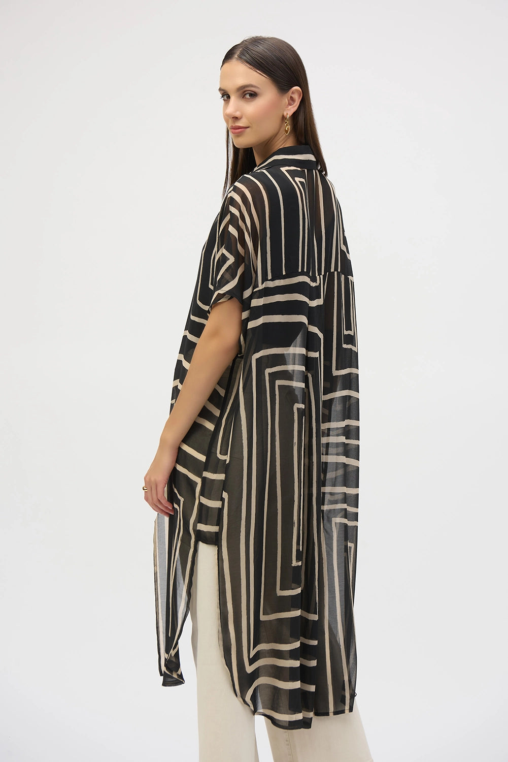 Joseph Ribkoff Chiffon Geometric Print Blouse 252934