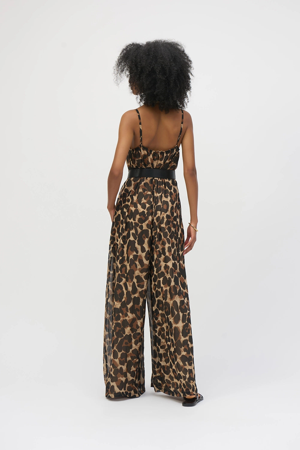 Joseph Ribkoff Chiffon Animal Print Wide Leg Jumpsuit 252936