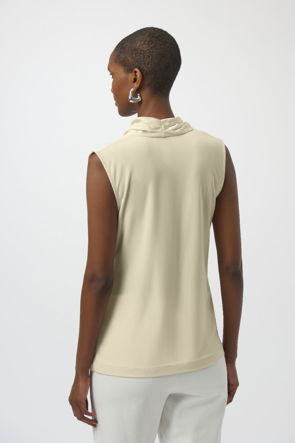 Joseph Ribkoff Recycled Satin & Silky Knit Sleeveless Wrap Top 254215