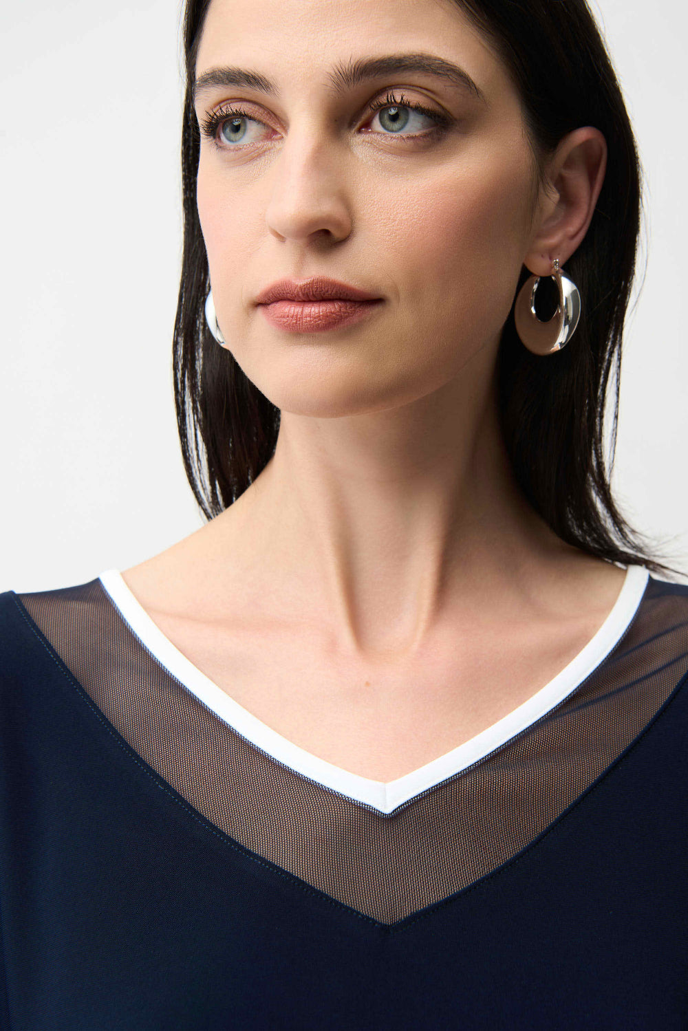 Joseph Ribkoff Silky Knit Color Block Wide Leg Culotte Jumpsuit 261012