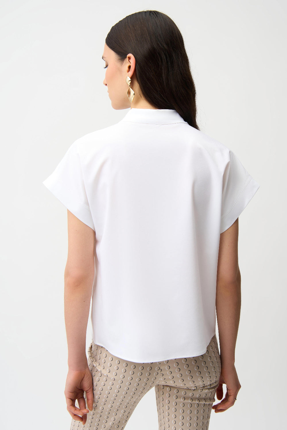 Joseph Ribkoff Stretch Poplin Straight Top With Zipped Neckline 261140