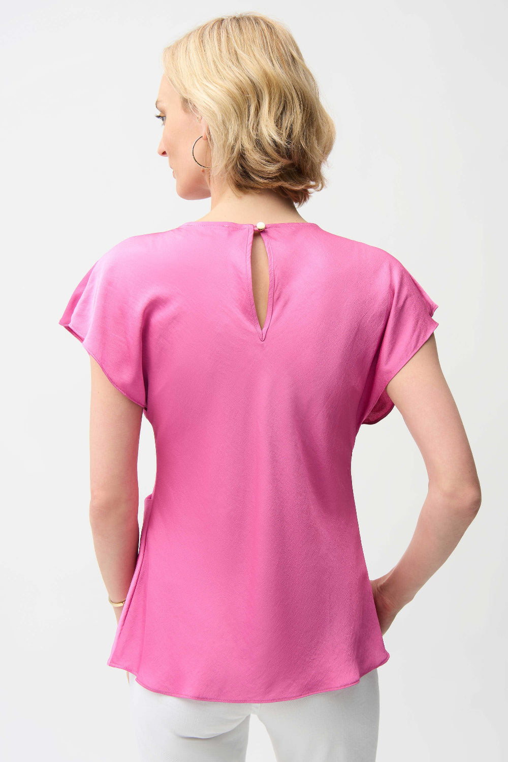Joseph Ribkoff Recycled Satin Fitted Top With Front Twist Detail 261149