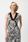Joseph Ribkoff Silky Knit Tropical Print Sleeveless Trapeze Top 261151