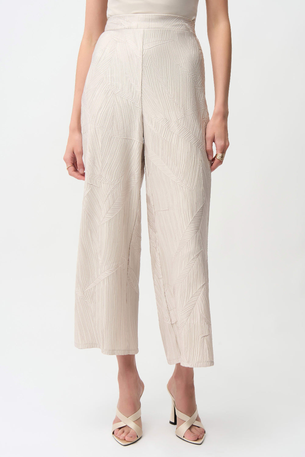 Joseph Ribkoff Pleated Satin Pull-On Culotte Pants 261161