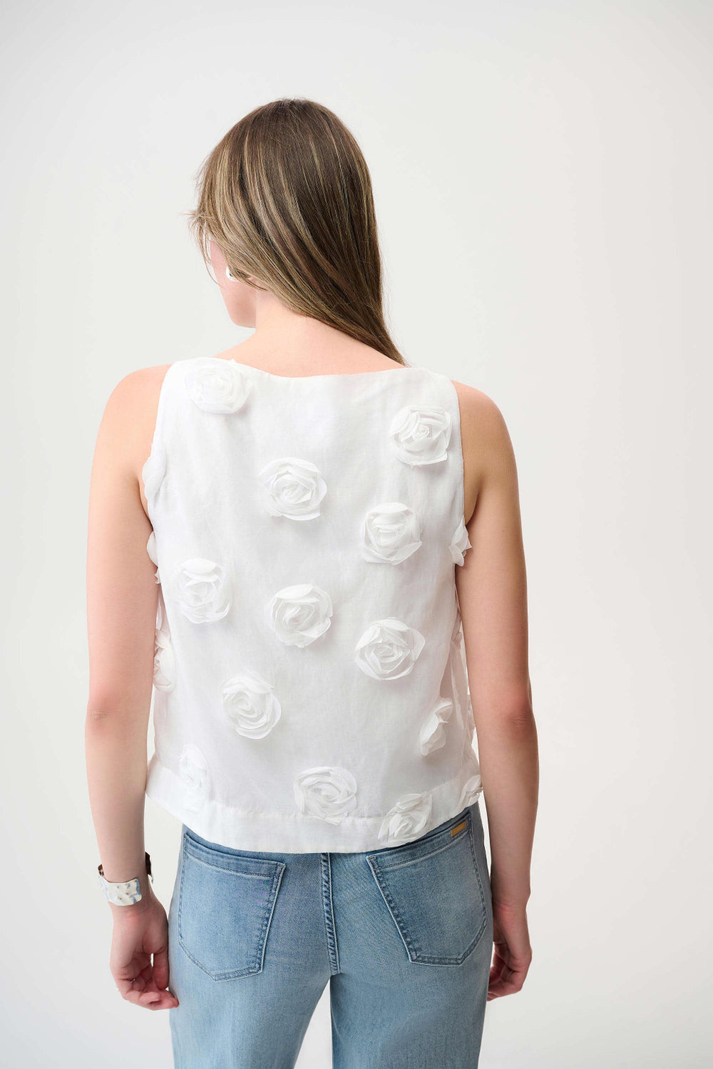 Joseph Ribkoff Novelty Sleeveless Top With 3D Floral Embroidery 261220