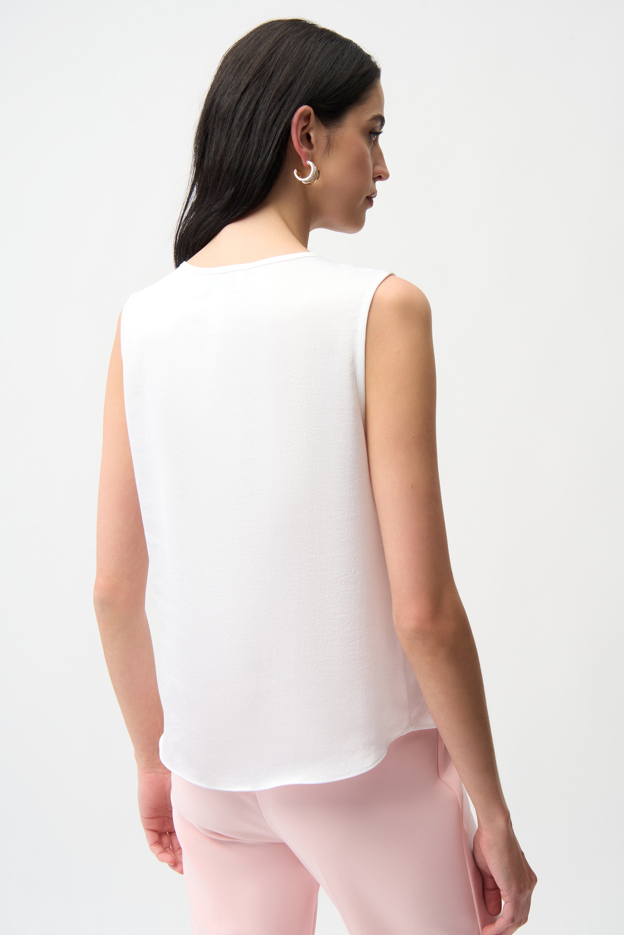 Joseph Ribkoff Recycled Satin Boxy Top With Gold Buttons 261249