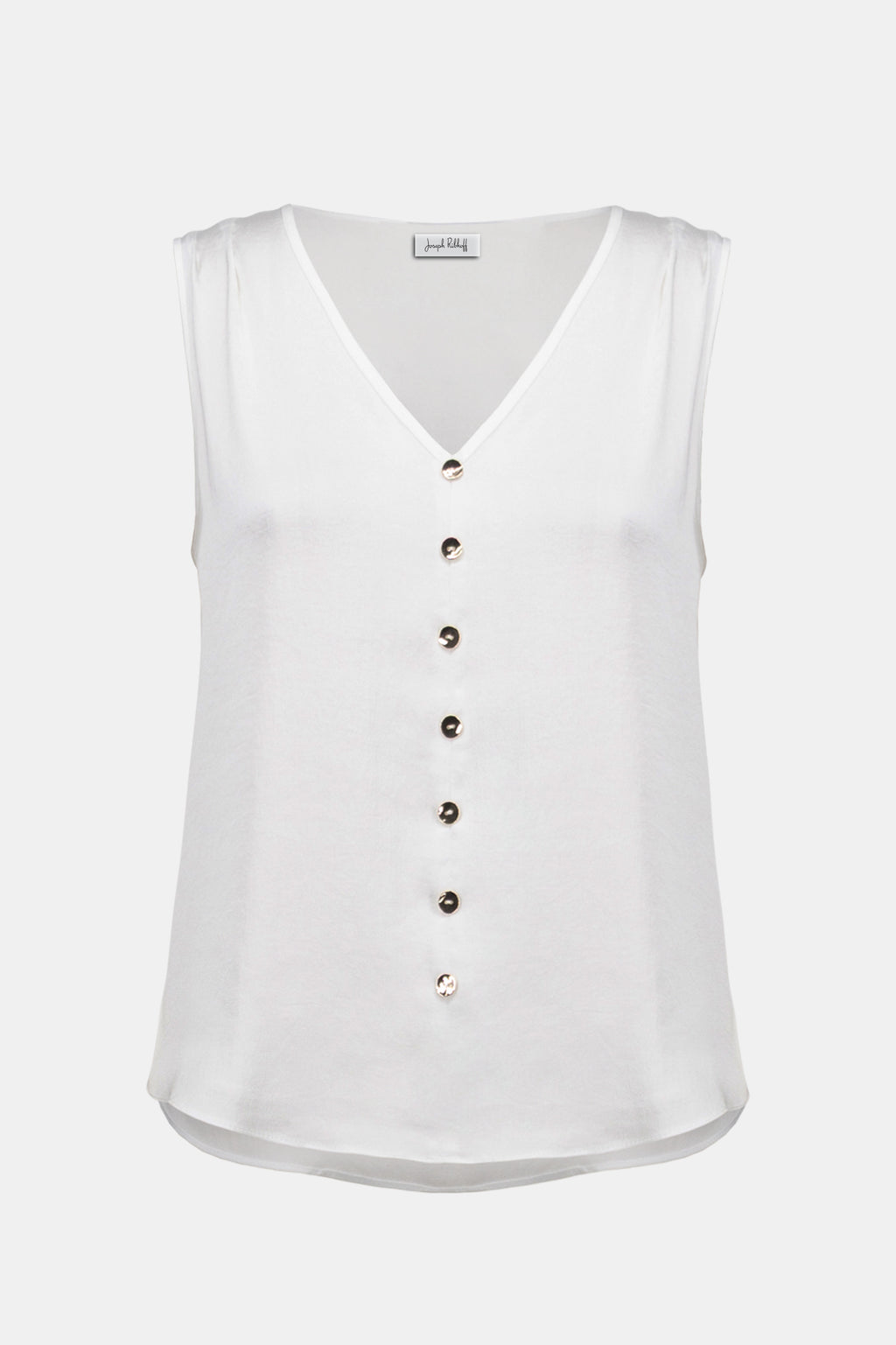 Joseph Ribkoff Recycled Satin Boxy Top With Gold Buttons 261249