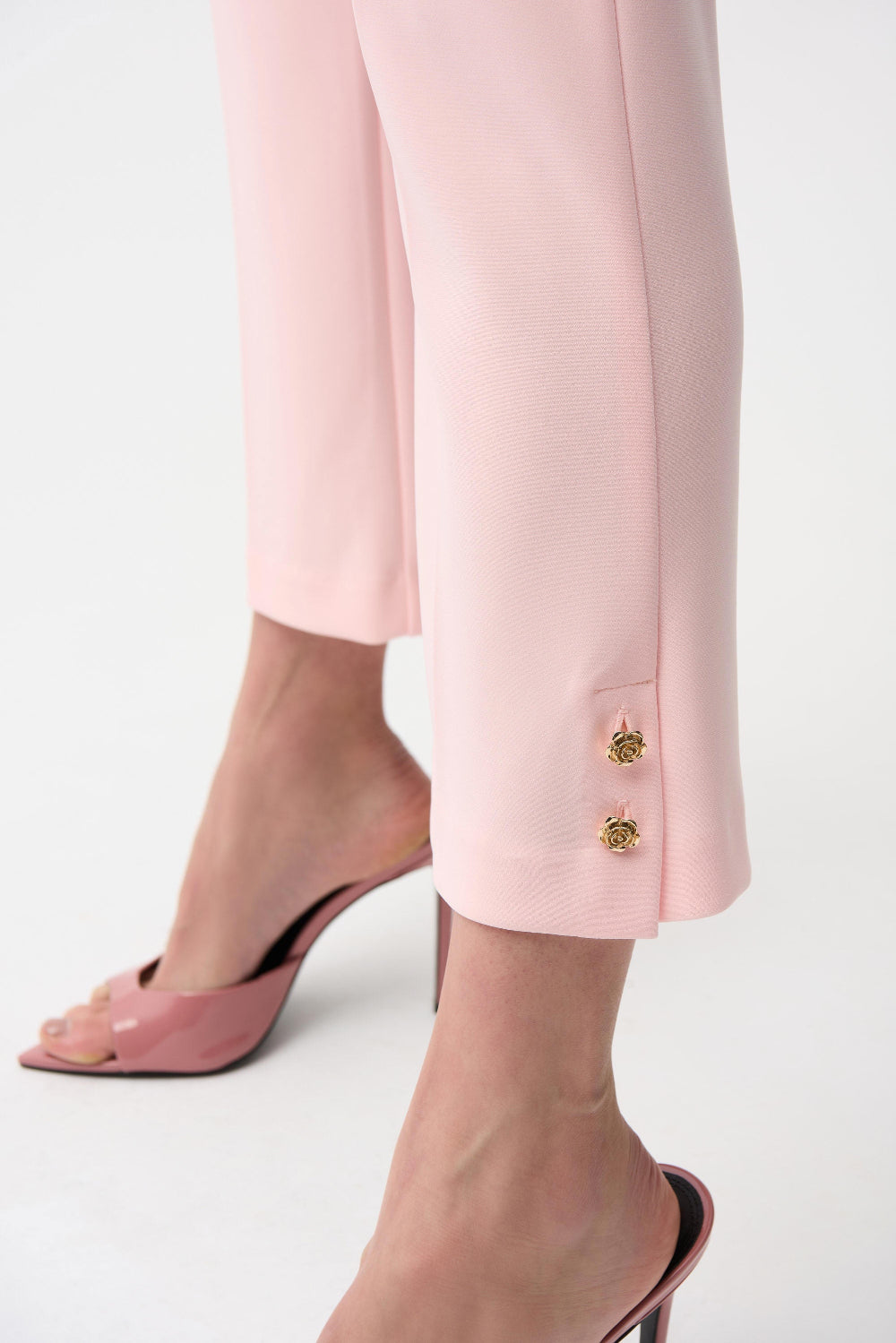 Joseph Ribkoff Silky Knit Crop Pull-On Pants With Gold Buttons 261254