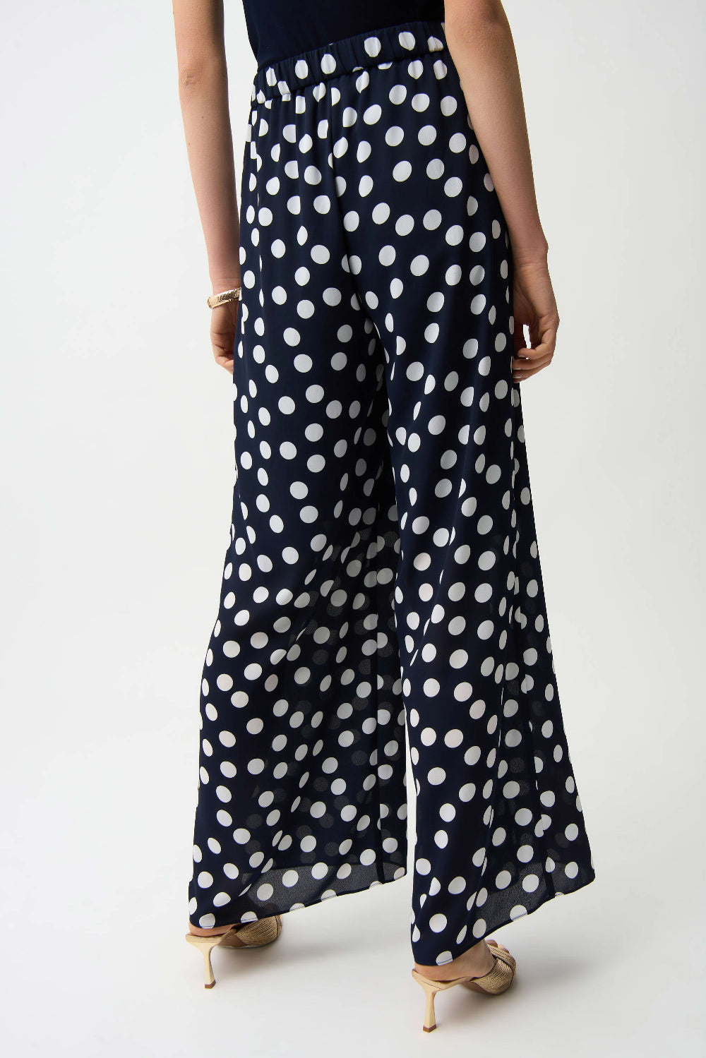 Joseph Ribkoff Georgette Dot Print Wide Leg Pants 261305