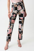 Joseph Ribkoff Silky Knit Abstract Print Straight Pull-On Pants 261309