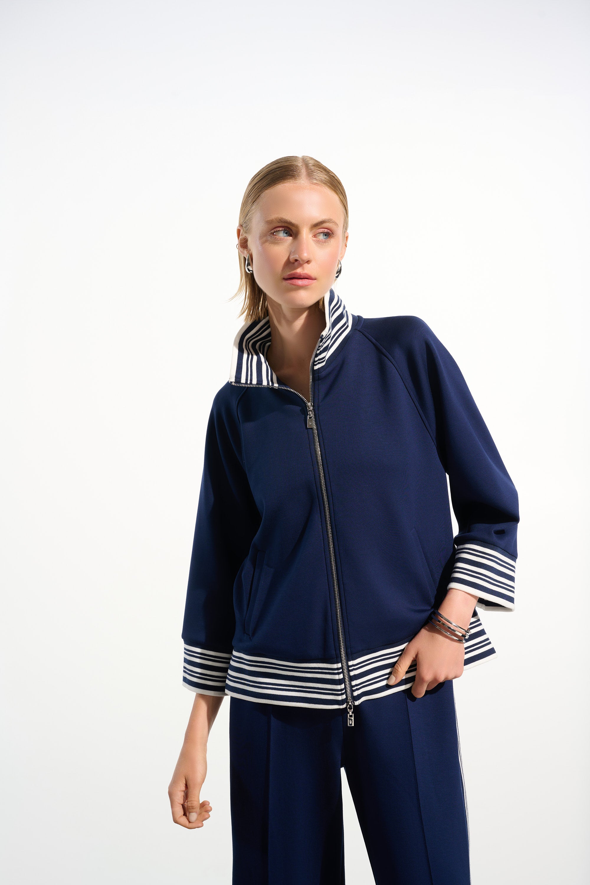 Joseph Ribkoff Scuba Jersey Jacket With Funnel Collar 261617