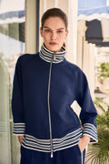 Joseph Ribkoff Scuba Jersey Jacket With Funnel Collar 261617