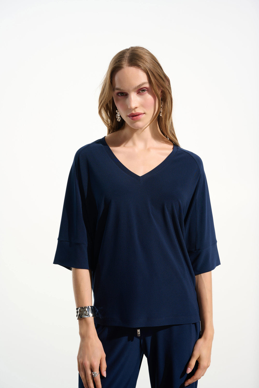 Joseph Ribkoff Silky Knit Boxy Top With V-neckline 261641