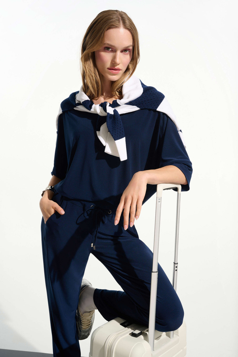 Joseph Ribkoff Silky Knit Boxy Top With V-neckline 261641