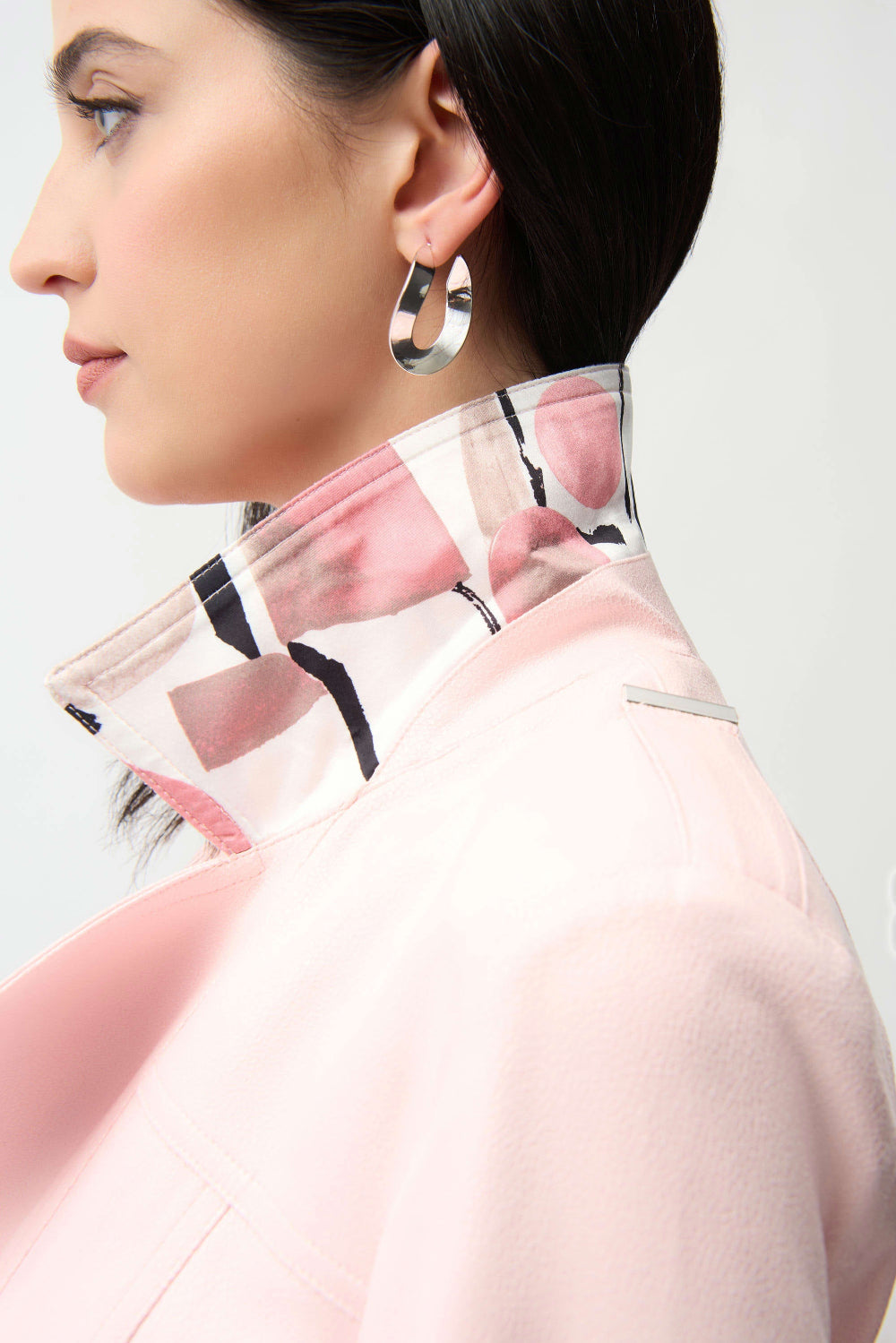 Joseph Ribkoff Foiled Faux Suede Fitted Jacket with Decorative Buckles 261910