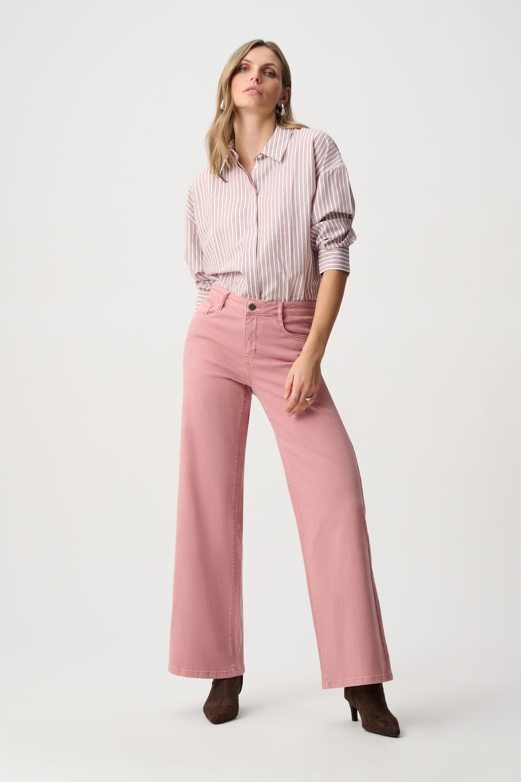 Joseph Ribkoff Tencel Stripe Print Boxy Blouse 261931F26